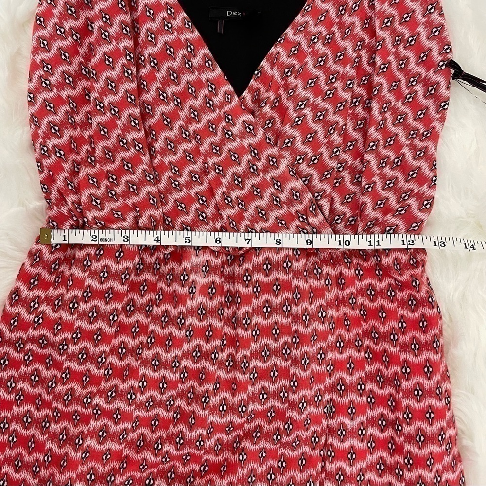 NWT Dex Asymmetrical Faux Wrap Dress Red Size XS - Picture 6 of 11